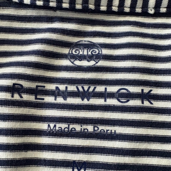 Renwick Navy/White Striped Peruvian Pima Cotton Polo Dress. Short Sleeve - Picture 2 of 9